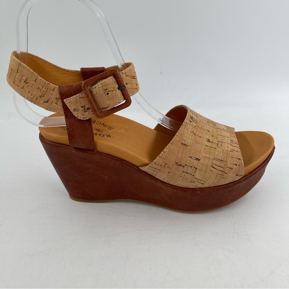 Kork-Ease Shoes - NEW! Kork Ease Women’s Keirn Cork & Leather Platform Wedge Sandals - Size 6 M